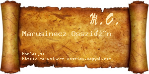 Marusinecz Osszián névjegykártya